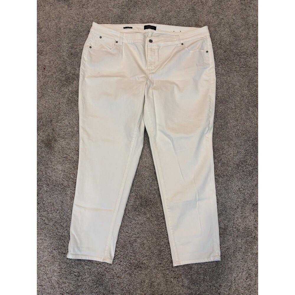 Talbots Woman Flawless Five Pocket Boyfriend Jeans Plus Size 20W In White